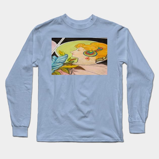 Chalk Portrait Long Sleeve T-Shirt by thadz